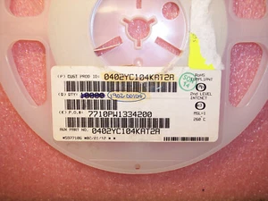 QTY (200) .1uf 16V 10% X7R 0402 SMD CERAMIC MLCC CAPACITORS 0402YC104KAT2A AVX - Picture 1 of 1