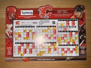 2005-06 CALGARY FLAMES KENT NILSSON - JAROME IGINLA NHL SCHEDULE MAGNET - LYRECO - Picture 1 of 1