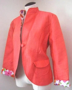 CHAQUETA BLAZER ACOLCHADA ALGODÓN CUPCAKE ROSA SEDA ALGODÓN REVESTIMIENTO FLORAL COMPLETO CUELLO NERU M - Imagen 1 de 7