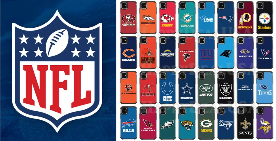 For Apple iPhone 11 Pro Max - Official NFL Football Armor Hybrid Cover Case - Image 1 of 1