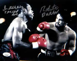 Iran Barkley & Roberto Duran Dual Signed Auto 8x10 Boxing Photo w/ Insc JSA COA - Picture 1 of 1