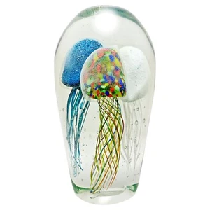 Adorno náutico escultura de medusas pesadas de vidrio grande - Imagen 1 de 2