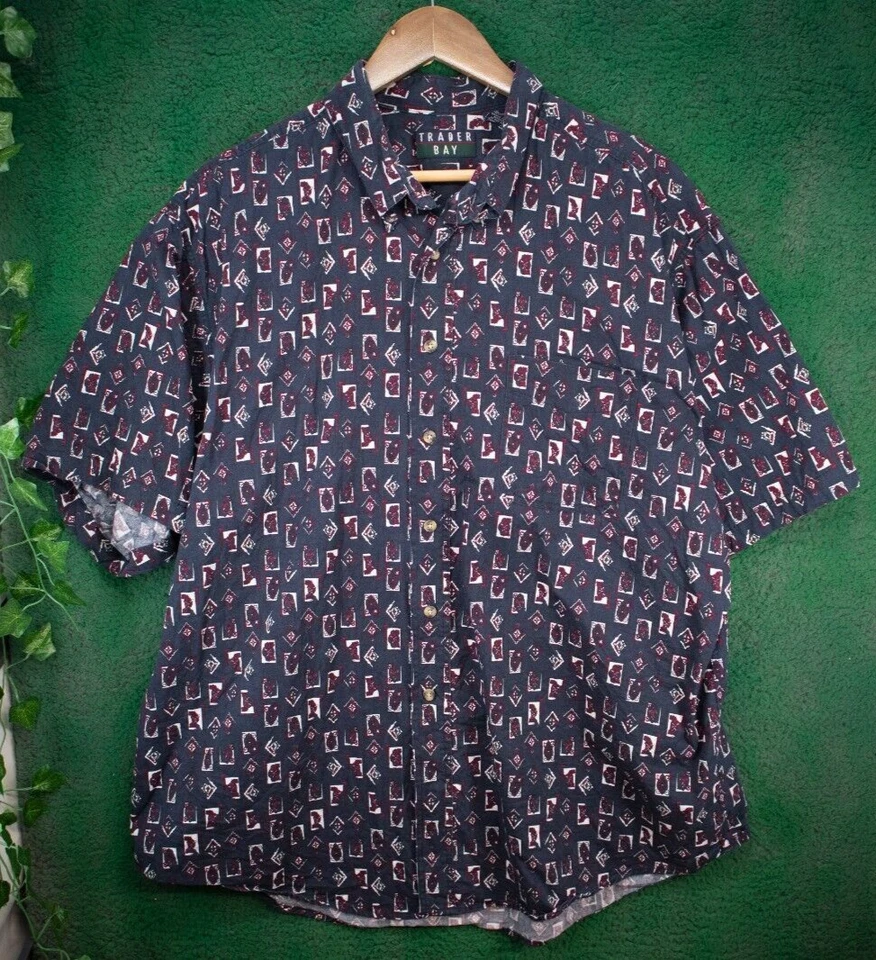 Trader Bay Men's Short Sleeve Button Down Tropical Hawaiian Camp Shirt Size XL - Image 1 of 4