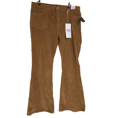 Celebrity Pink Porkchop Flare Corduroy Pants Camel Brown Mid Rise NWT Womens 35 - Image 1 of 4