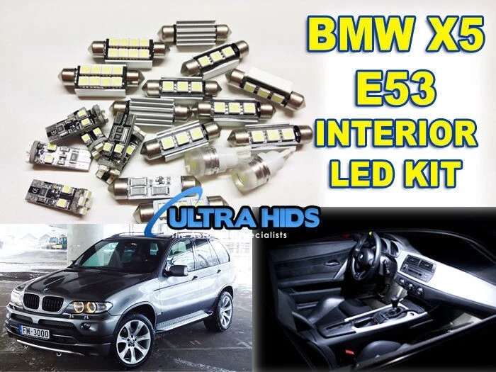 E53 X5 21 led smd interior light bulb kit footwell door puddle light mirror boot - Image 1 of 1