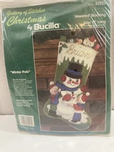 Bucilla "Jeweled" Snowman Christmas Stocking "winter Pals" Kit NEW 17" - Picture 1 of 2