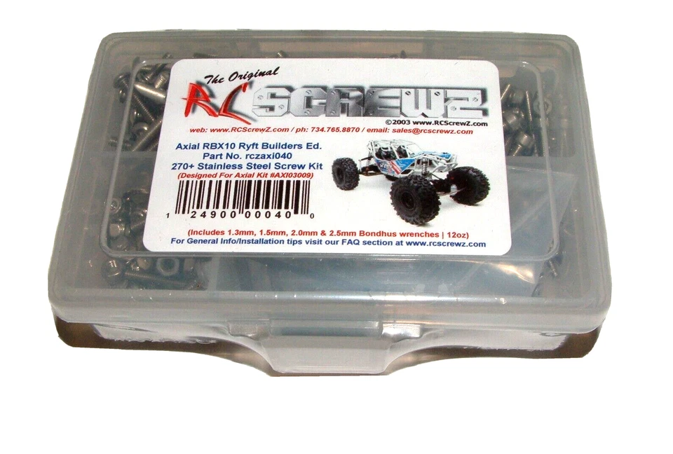AXIAL RACING RBX10 RYFT BUILDERS ED RCSCREWZ SCREW KIT STAINLESS STEEL AXI040 - Image 1 of 1
