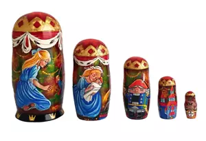 Matrjoschka Original 5 Teile- Nussknacker - Bild 1 von 2