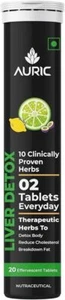 Auric Liver Detox Effervescent Fizzy Water with 10 Ayurvedic Herbs (40 Tablets) - Picture 1 of 7
