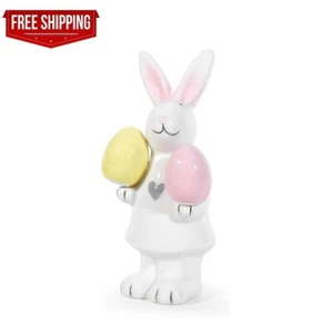 Ceramic Bunny Easter Decor - Spring Rabbit Figurine, Farmhouse Table Decoration - Picture 1 of 7