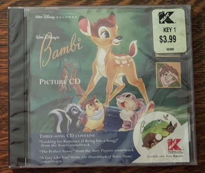 SEALED CD~ WALT DISNEY~ BAMBI~ 1996~ PICTURE CD~ NEW OLD STOCK - Image 1 of 4