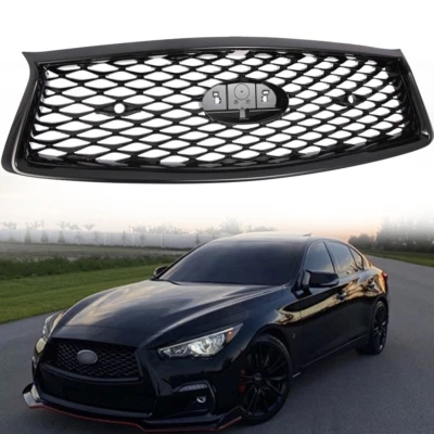 Fit For 2018-2023 Infiniti Q50 Front Bumper Upper Grille With Camera Hole Foto 1 de 4