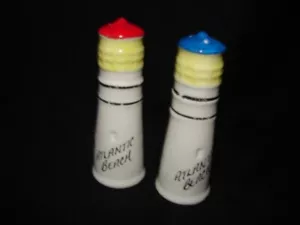 Vintage Advertising Atlantic Beach Light House Salt and Pepper Shakers - Picture 1 of 2
