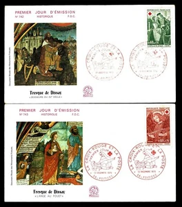 1970 Francia #B443-44 semipostal primer día conjunto de 2 cubiertas (ESP #5138) - Imagen 1 de 2