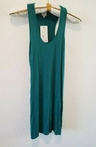 New Ella Moss Sleeveless Racerback Electra Tank Dress Medium Green Silk $180 - Picture 1 of 7