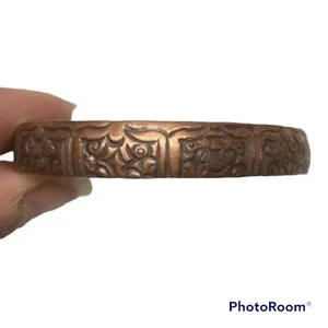 Bracelet tibétain Mantra 8 Signes Auspicieux cuivre - Népal/Tibet NEUF - Imagen 1 de 7