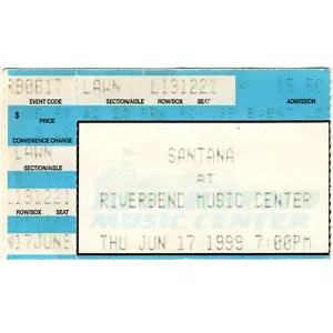 SANTANA & OZOMATLI Concert Ticket Stub CINCINNATI OHIO 6/17/99 RIVERBEND Rare - Picture 1 of 2