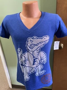Florida Gators NCAA Three Square Slim Fit Ladies V-Neck Blue Shirt XL - Picture 1 of 4