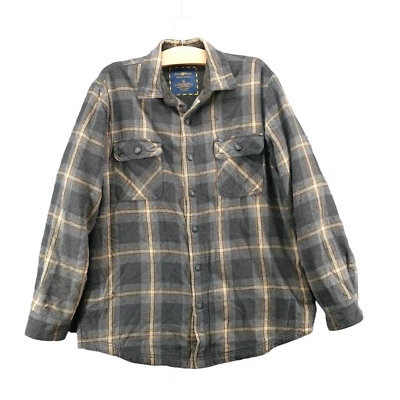 Club Room Men's Shirt Jacket Multicolor Medium Long Sleeve Window Pane Cotton - Image 1 of 4