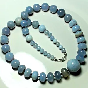 423.65 CT 100% NATURAL CHALCEDONY,GARNET 925 STERLING SILVER CLASP NECKLACE. - Picture 1 of 11