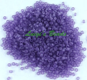 15/0 Round TOHO Japan Glass Seed Beads #19F-Trans-Frosted Sugar Plum 10g - Picture 1 of 2