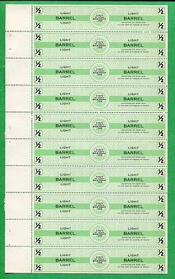 State of Utah Beer Stamp Tax Light Barrel - SRS #B19 Mint Sheet of 10  - Image 1 of 2