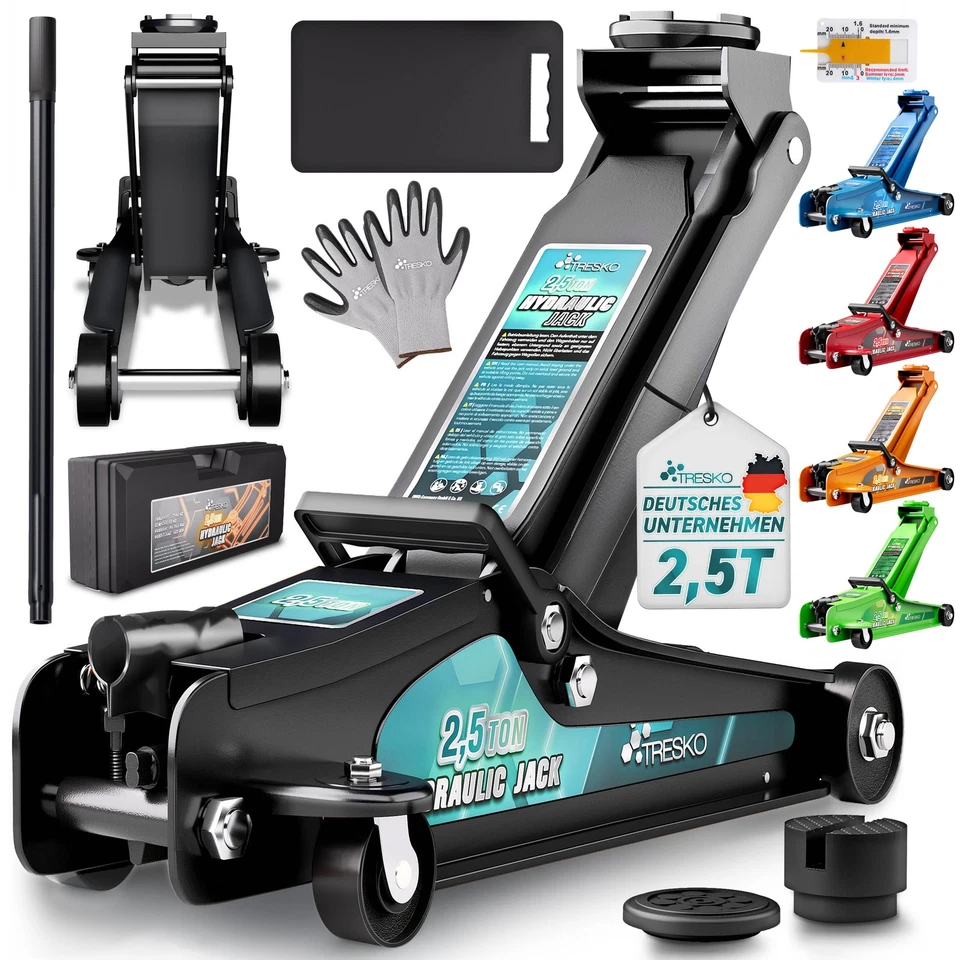 Jack hydraulic 2.5T shunting jack 85-385 mm car jack 2 x rubber pad - Image 1 of 1