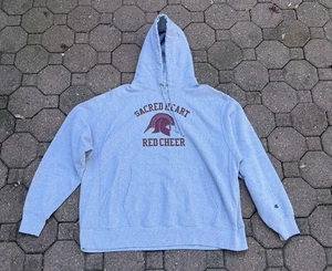 Vintage Sacred Heart Reverse Weave Hoodie Herren grau 90S College Champion 2XL - Bild 1 von 7