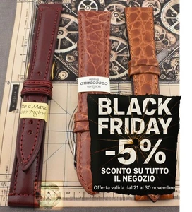 NOS Cinturino per Orologio Pelle Cocco Autentico Morellato Cuoio Inglese Vintage - Imagen 1 de 16