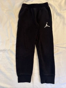 Nike Jordan Boys Sweatpants Size Small Black Embroidered Logo Youth Athletic - Picture 1 of 4