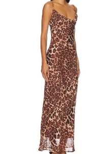 SNDYS x Revolve Skin Leopard Chiffon Maxikleid Größe 2 - Bild 1 von 9