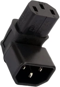 IEC Male C14 to C13 Right Angled 90 Degree IEC C13 C14Power Adapter PDU Plug - Picture 1 of 12