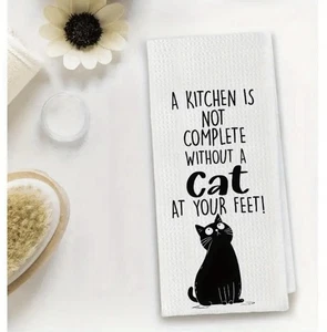Lustiges Katzengeschirrtuch Küchengeschirrtuch niedliches Katzenliebhaber Geschenk für sie, Neuheit Haustier - Bild 1 von 20