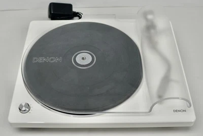 Denon DP400 Hi-Fi Turntable White w/ Auto Speed Sensor - Image 1 of 4