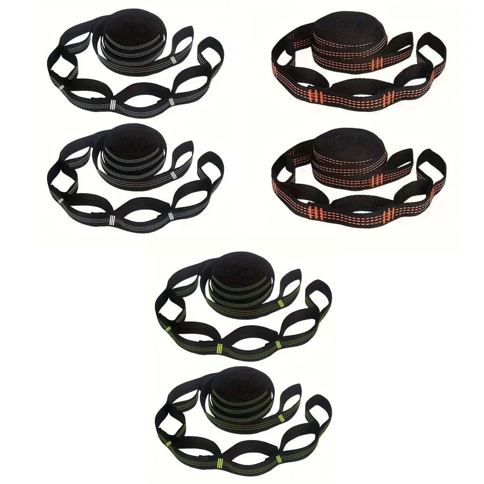 2Pcs 2M Swing Straps Hammock Tree Straps Nylon Heavy Duty No Stretching Hammock - Image 1 of 1