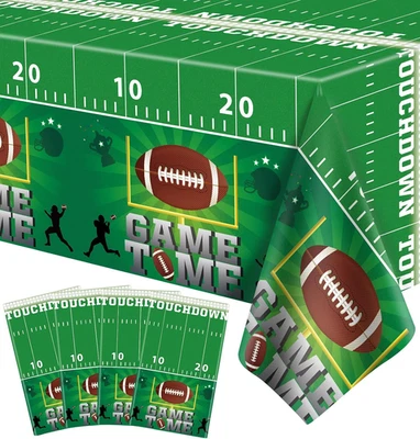 Paquete de 4 manteles de fútbol PE fútbol cumpleaños mantel fútbol fiesta temática Foto 1 de 4