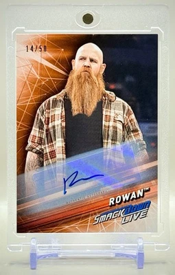 Rowan 2019 Topps WWE SmackDown Live #43 ORANGE Auto #/50 SSP - Image 1 of 3