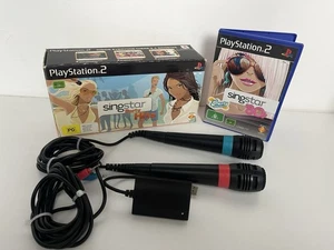 Singstar 80s + 2x Microphones, & Adapter (Tested) PS2 PlayStation 2 + Box* - Foto 1 di 6