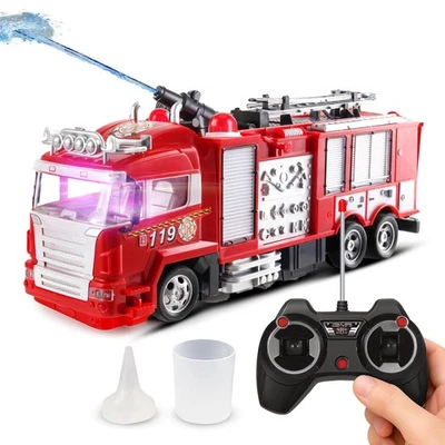 RC Rescue Fire Engine Toy Truck Radio Control Electric R/C Fire Truck with Li... - Image 1 of 4