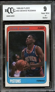 1989 Fleer Basketball # 43 Dennis Rodman Rookie BCCG 9 a_2208 - Foto 1 di 2
