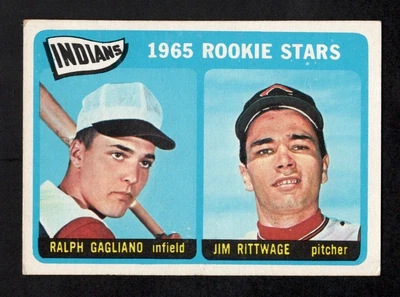 1965 Topps Baseball Card #501 Indians Rookie Stars Gagliano / Rittwage EX *a - Image 1 of 2