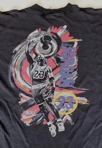 Vintage 80's Michael Jordan T Shirt Nike Red Label 2 Sided VGC Sz Large Swoosh - Picture 1 of 8