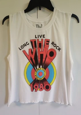 The WHO 1980 World Tour Sz M Long Live Rock Sleeveless White TShirt Women 2024 - Image 1 of 4