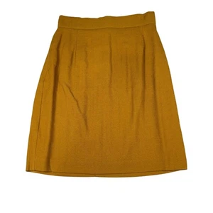 Paniz New York Damen Senf Wolle Hohe Taille Bleistiftrock Größe 4 Hergestellt in den USA - Bild 1 von 4