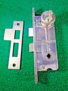 RARE RUSSWIN BRASS FRENCH DOOR MORTISE LOCK w/KEY 1 1/2" BS, 7 3/4" FACE (43925) - Picture 1 of 8