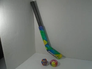 CHUCK E CHEESE'S--HOCKEY STICK, HOCKEY PUCK, AND BALL (LOOK) - Picture 1 of 6