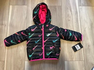 Nike Baby Hooded Puffer Heavyweight Jacket Black Size 12 Months NWT MSRP $70 - Picture 1 of 7