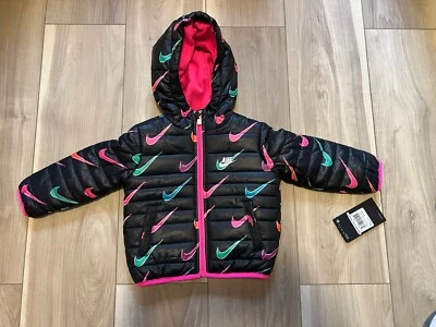 Chaqueta de peso pesado Nike Baby con capucha acolchada negra talla 12 meses nueva con etiquetas precio de venta sugerido por el fabricante $70 Foto 1 de 4