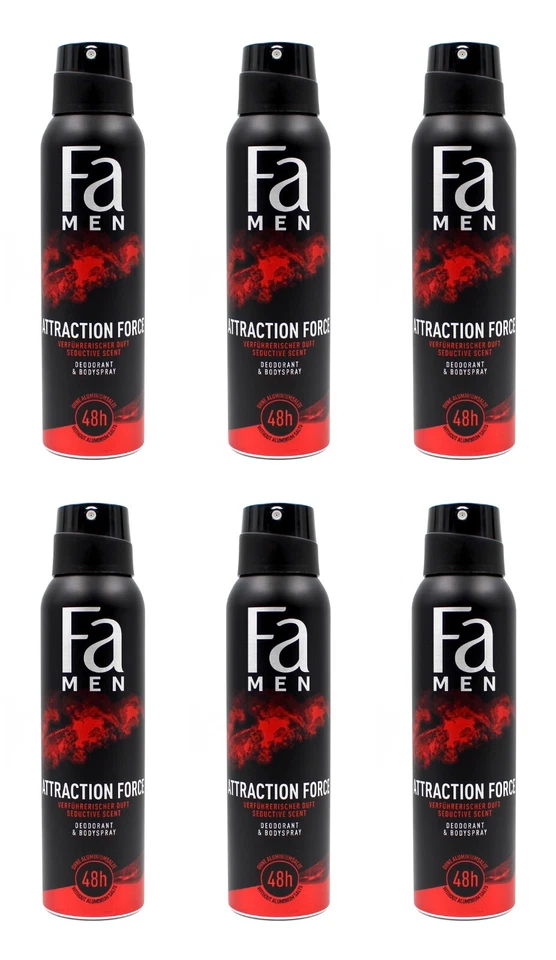 Fa Men Attraction Force Deo Spray Deodorant , 6x150ml EAN4015100429268