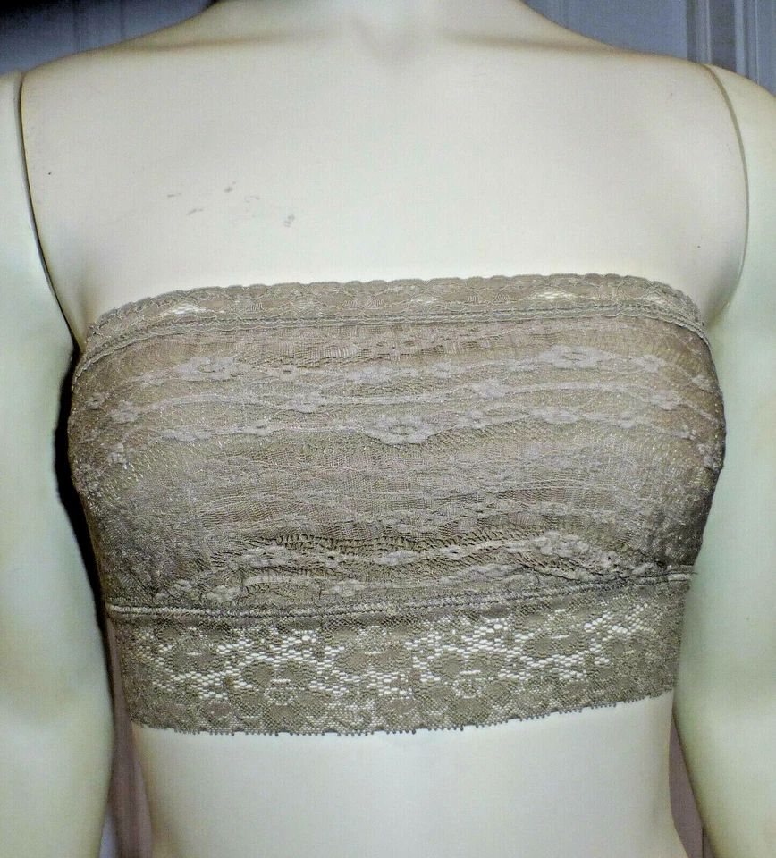 People 7359 Womens Taupe Lace Bandeau Tube Top S BHFO